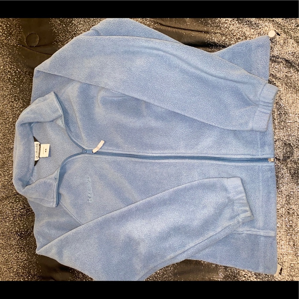 Light blue/grey fleece zip up jacket